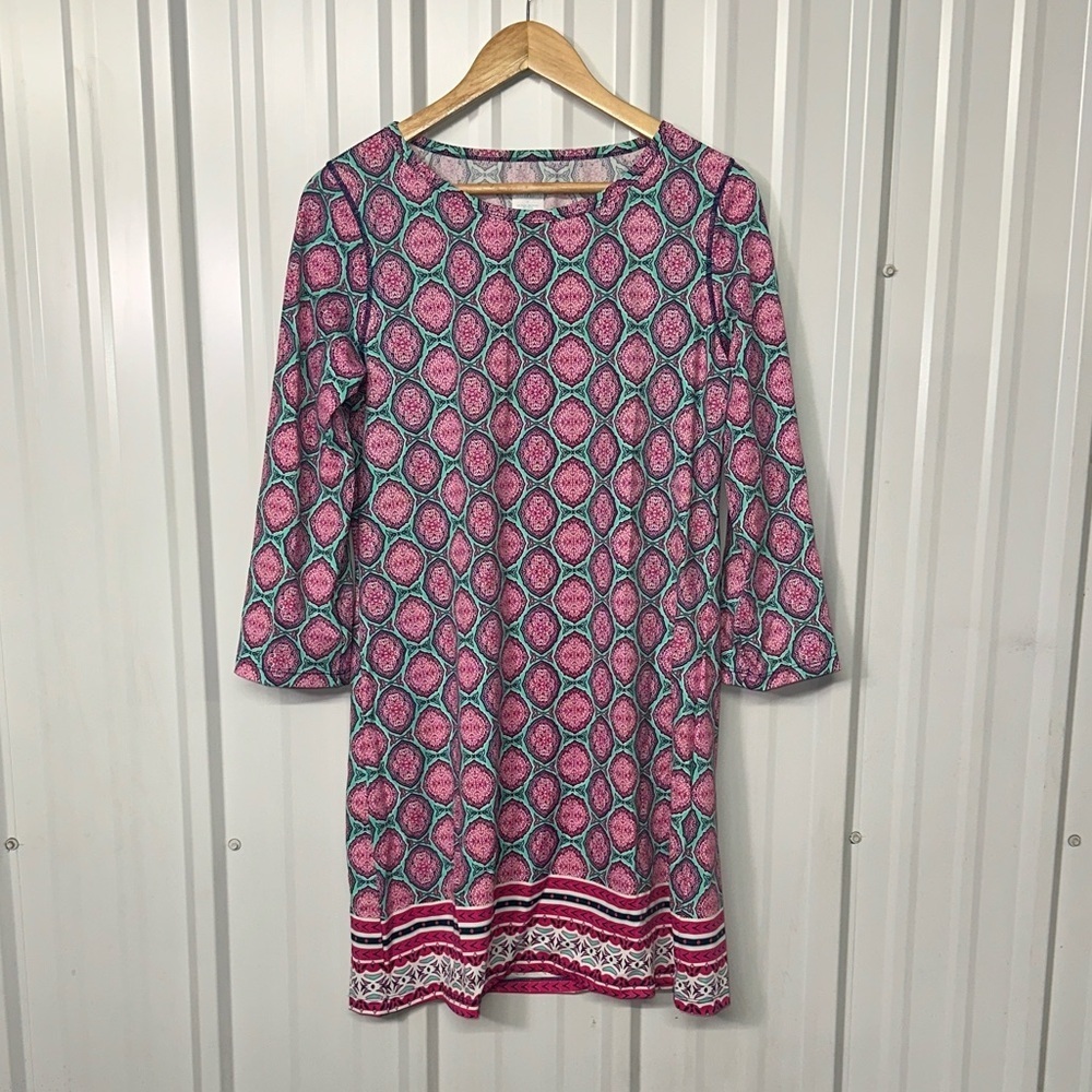 Cabana Life Monaco Pink 50+UPF Tunic Dress Women XL Lightweight Stretch Travel